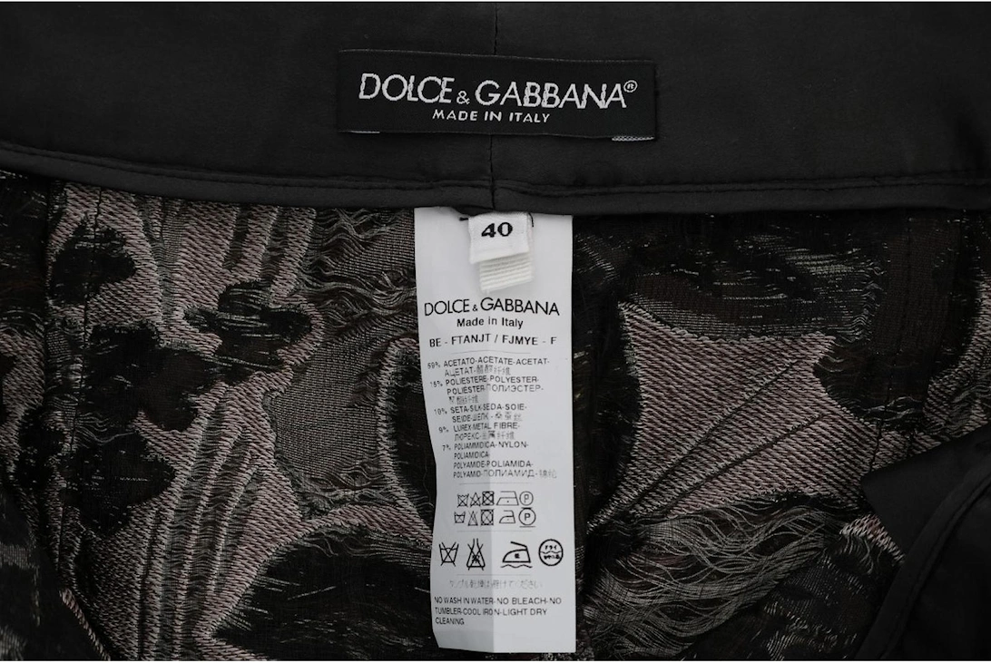Dolce Gabbana Floral Brocade Shorts HighWaisted Women - Gray