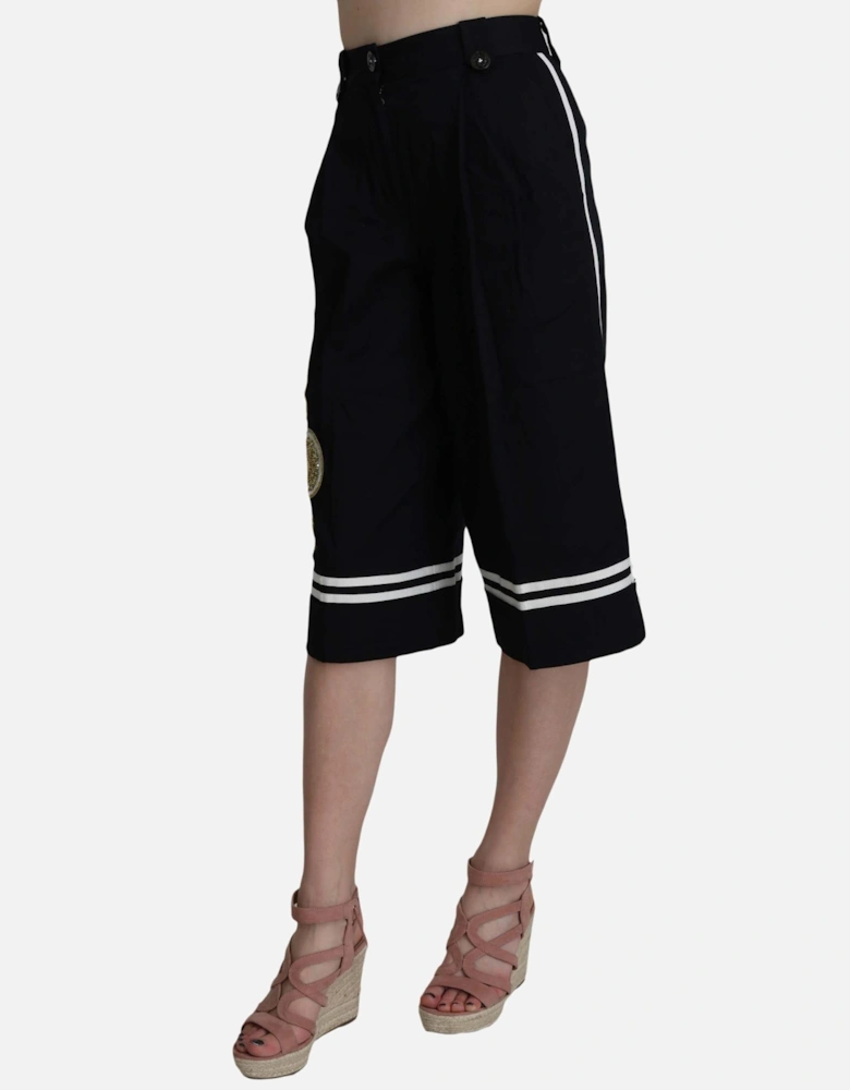 Dolce Gabbana Lemon Print Culotte Pants Women - Black Jeans
