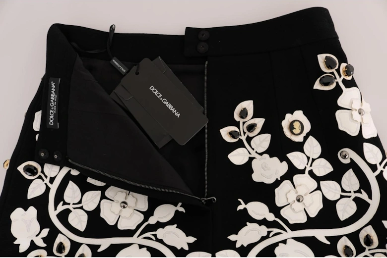 Dolce Gabbana Embellished Floral Mini Skirt Women - Blackwhite