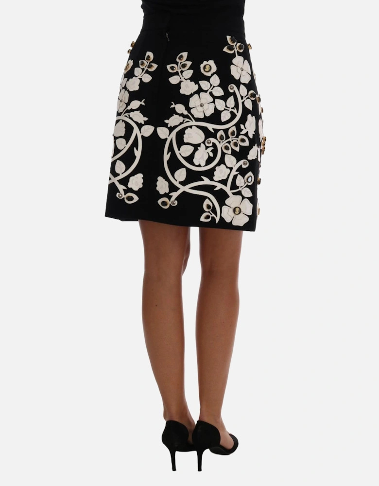 Dolce Gabbana Embellished Floral Mini Skirt Women - Blackwhite