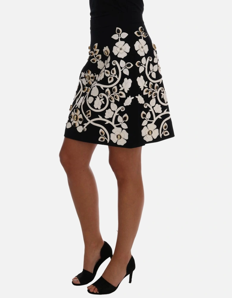 Dolce Gabbana Embellished Floral Mini Skirt Women - Blackwhite
