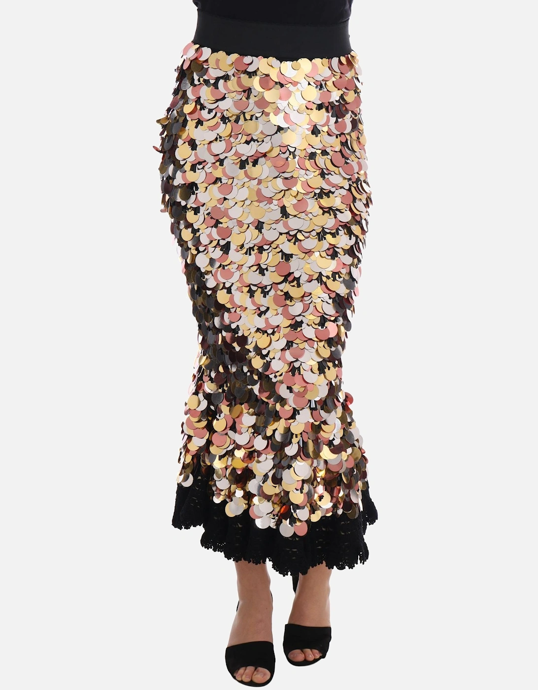 Dolce Gabbana Sequin Midi Skirt Women - Black, 5 of 4