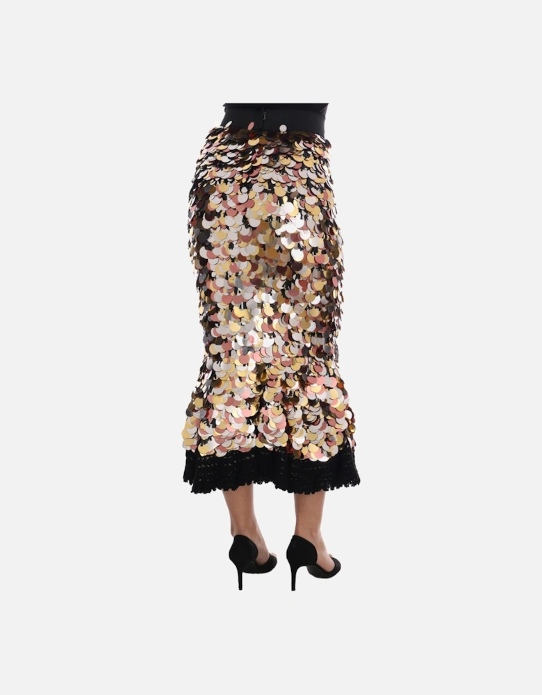 Dolce Gabbana Sequin Midi Skirt Women - Black