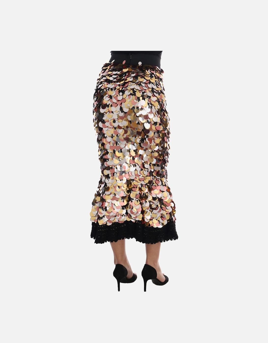 Dolce Gabbana Sequin Midi Skirt Women - Black