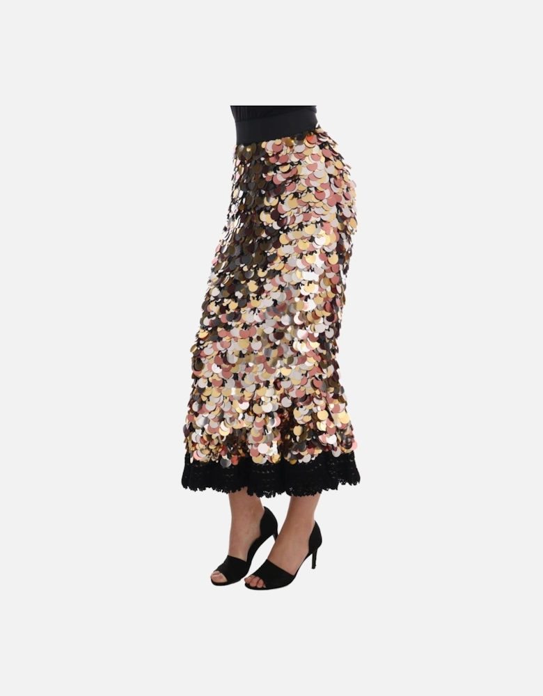 Dolce Gabbana Sequin Midi Skirt Women - Black
