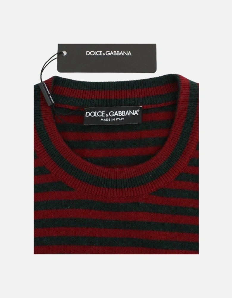 Striped Cashmere Pullover Sweater Women - Red