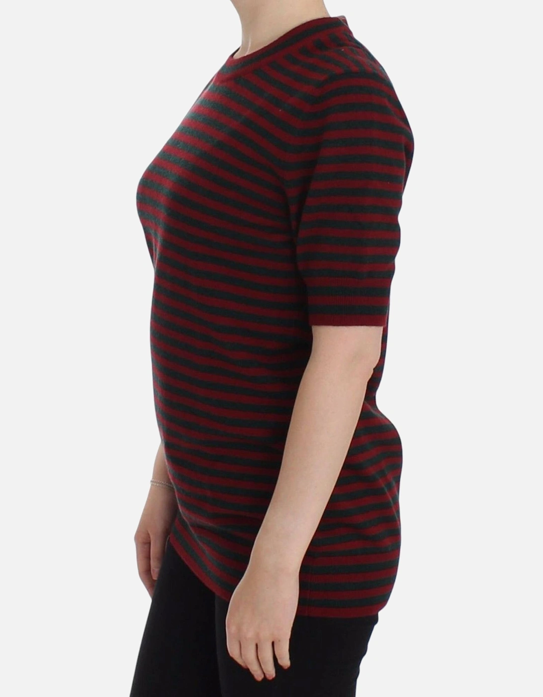 Striped Cashmere Pullover Sweater Women - Red