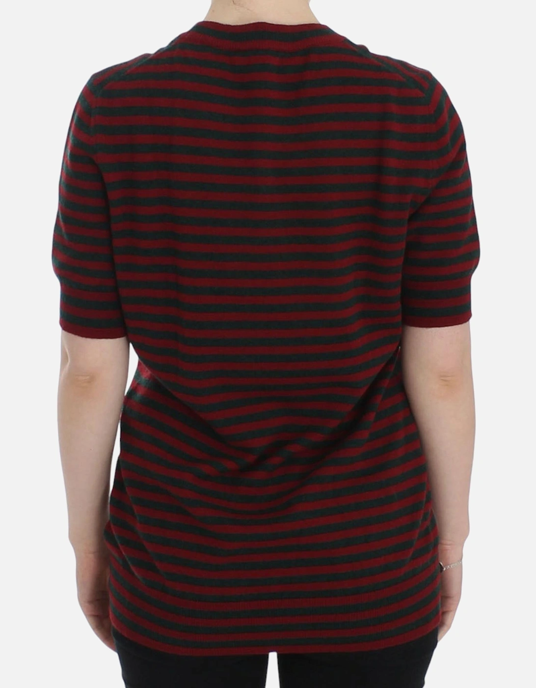 Striped Cashmere Pullover Sweater Women - Red