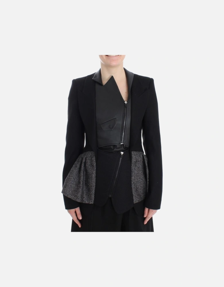Asymmetrical Peplum Blazer Women - Black Jackets