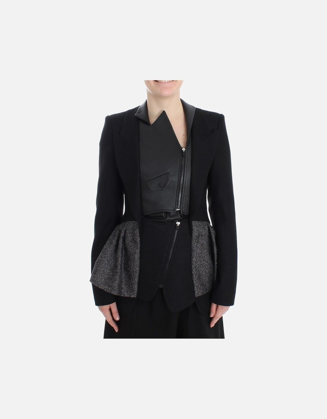 Asymmetrical Peplum Blazer Women - Black Jackets, 7 of 6
