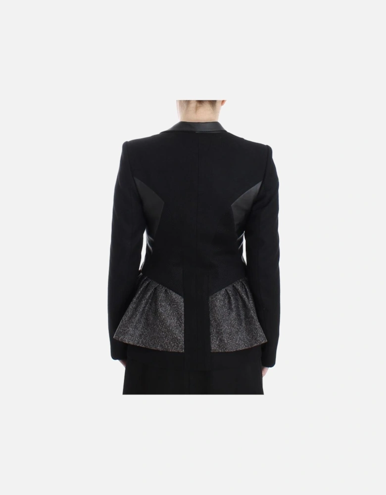 Asymmetrical Peplum Blazer Women - Black Jackets