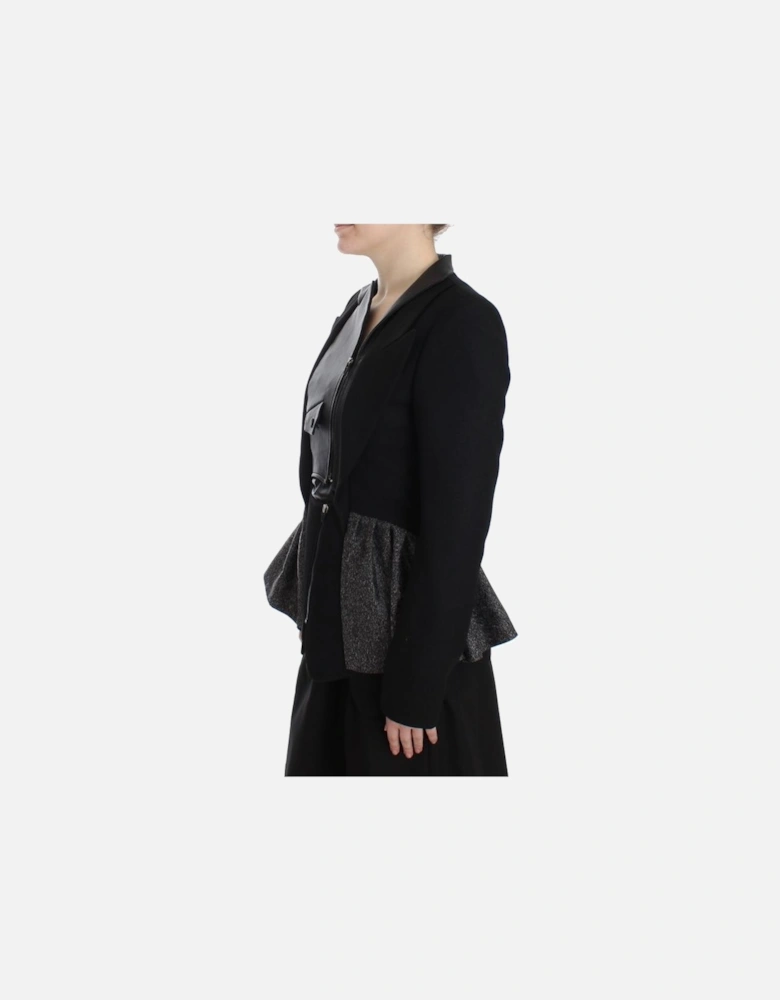 Asymmetrical Peplum Blazer Women - Black Jackets