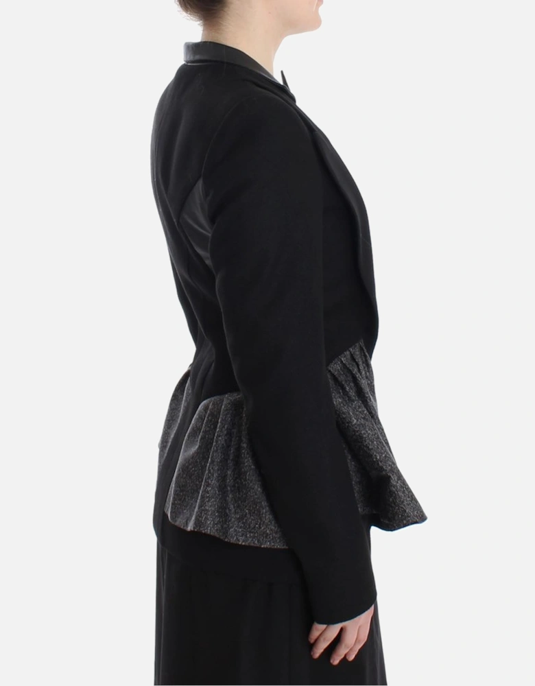 Asymmetrical Peplum Blazer Women - Black Jackets