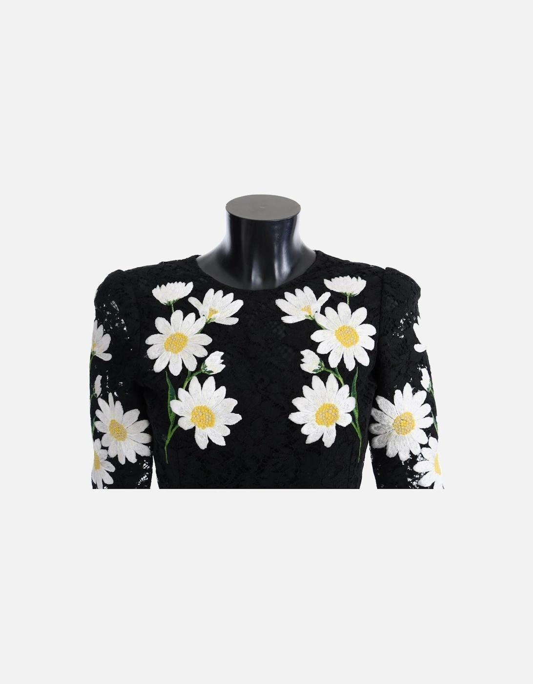 Daisy Embroidered Lace Dress Women - Black Dresses