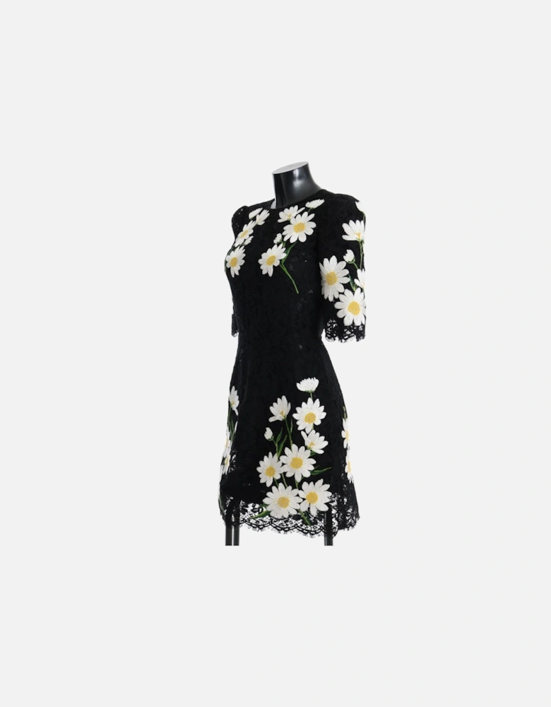 Daisy Embroidered Lace Dress Women - Black Dresses
