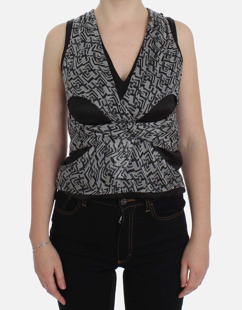 Sleeveless Geometric Top Women - Gray T-Shirts