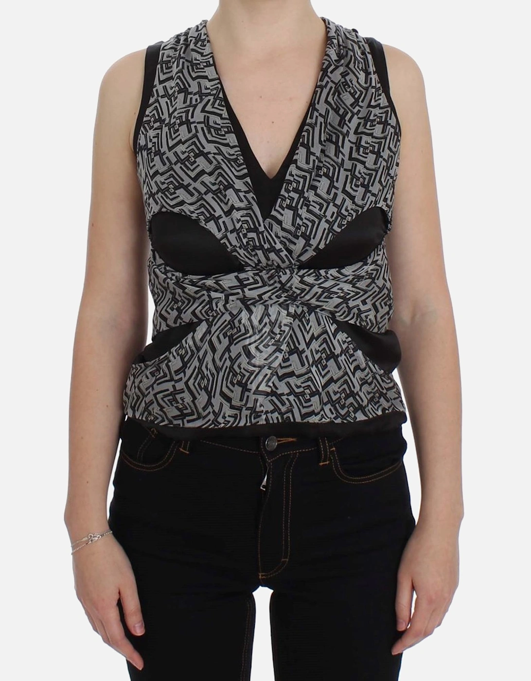 Sleeveless Geometric Top Women - Gray T-Shirts, 7 of 6