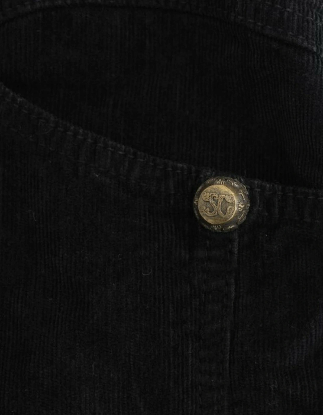 Pencil Skirt Black Corduroy Fitted Women