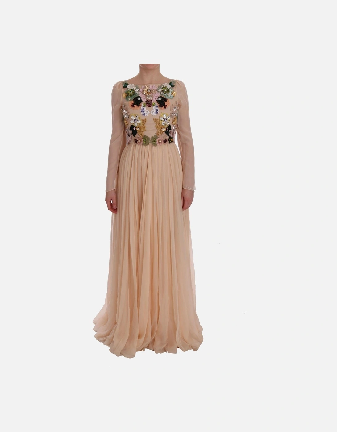 Floral Embellished Gown Long Sleeve Maxi Dress Women - Pink Dresses, 7 of 6