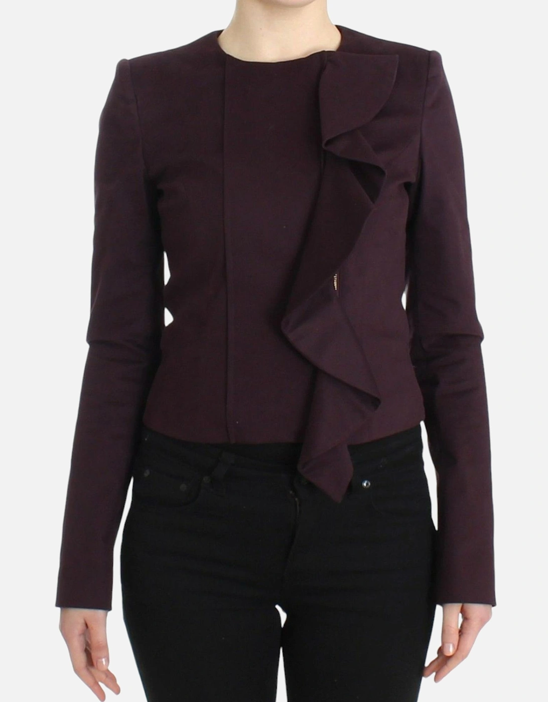 Cropped Ruffle Jacket Women - Purple Jackets, 7 of 6