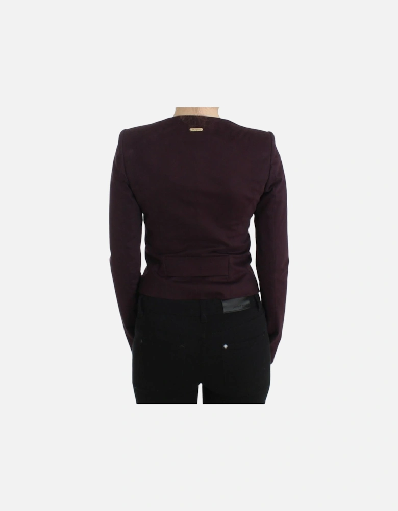 Cropped Ruffle Jacket Women - Purple Jackets