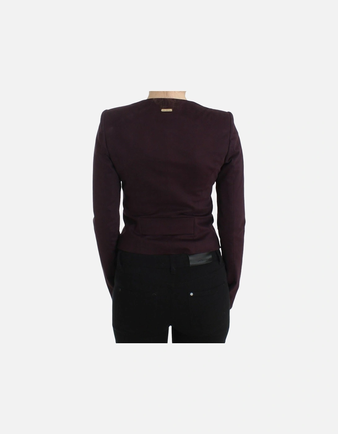Cropped Ruffle Jacket Women - Purple Jackets