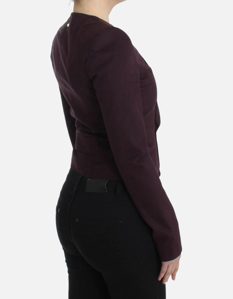 Cropped Ruffle Jacket Women - Purple Jackets