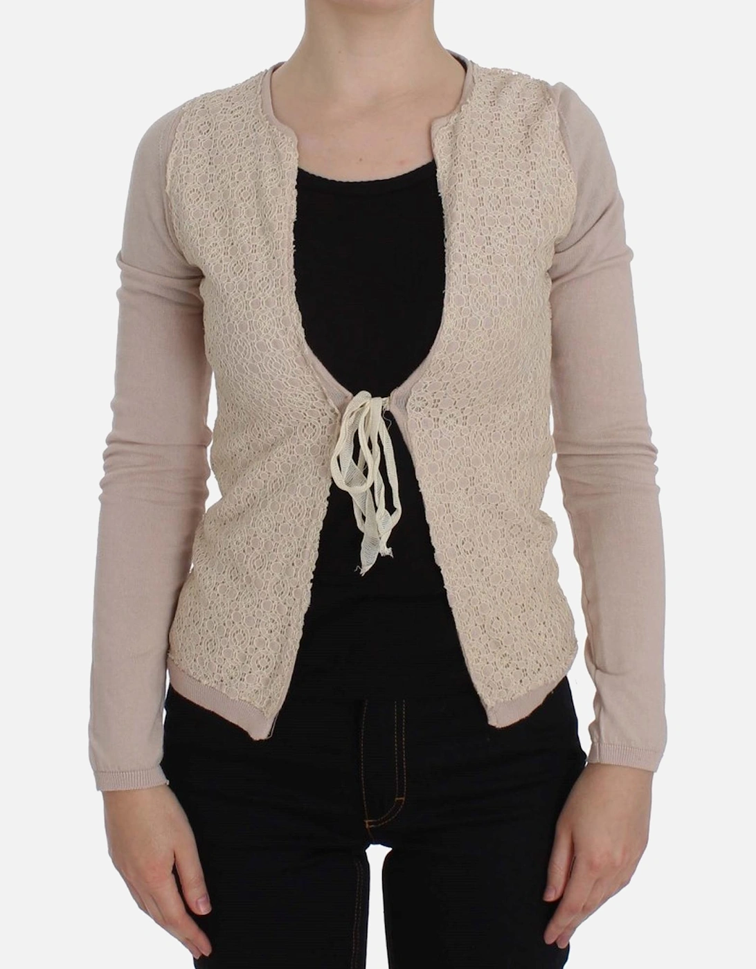 Lace Cardigan Long Sleeves Tie Front Women - Pink Sweaters, 7 of 6
