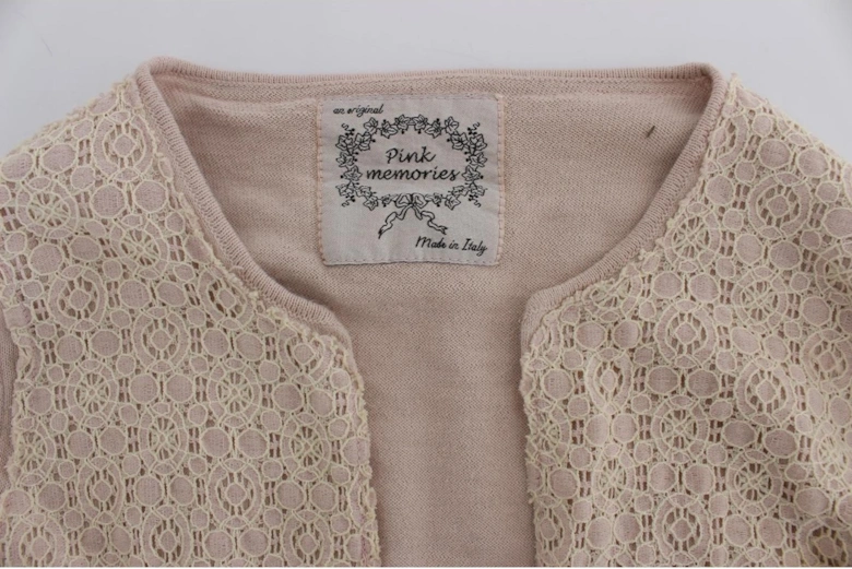 Lace Cardigan Long Sleeves Tie Front Women - Pink Sweaters