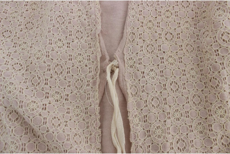 Lace Cardigan Long Sleeves Tie Front Women - Pink Sweaters