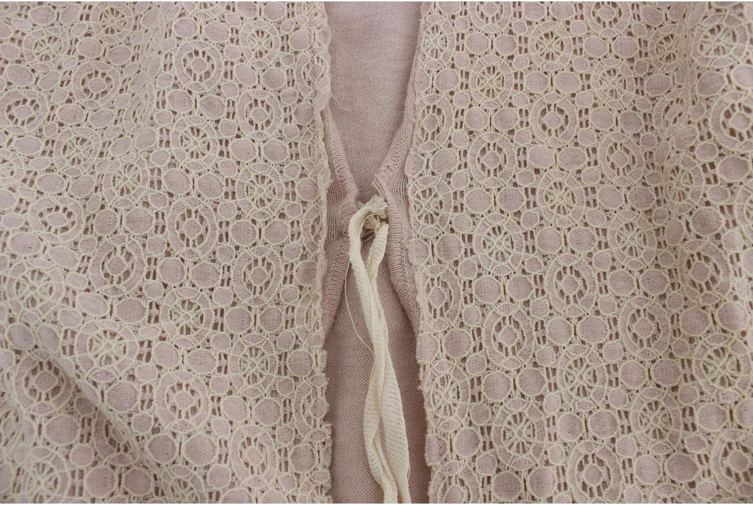 Lace Cardigan Long Sleeves Tie Front Women - Pink Sweaters