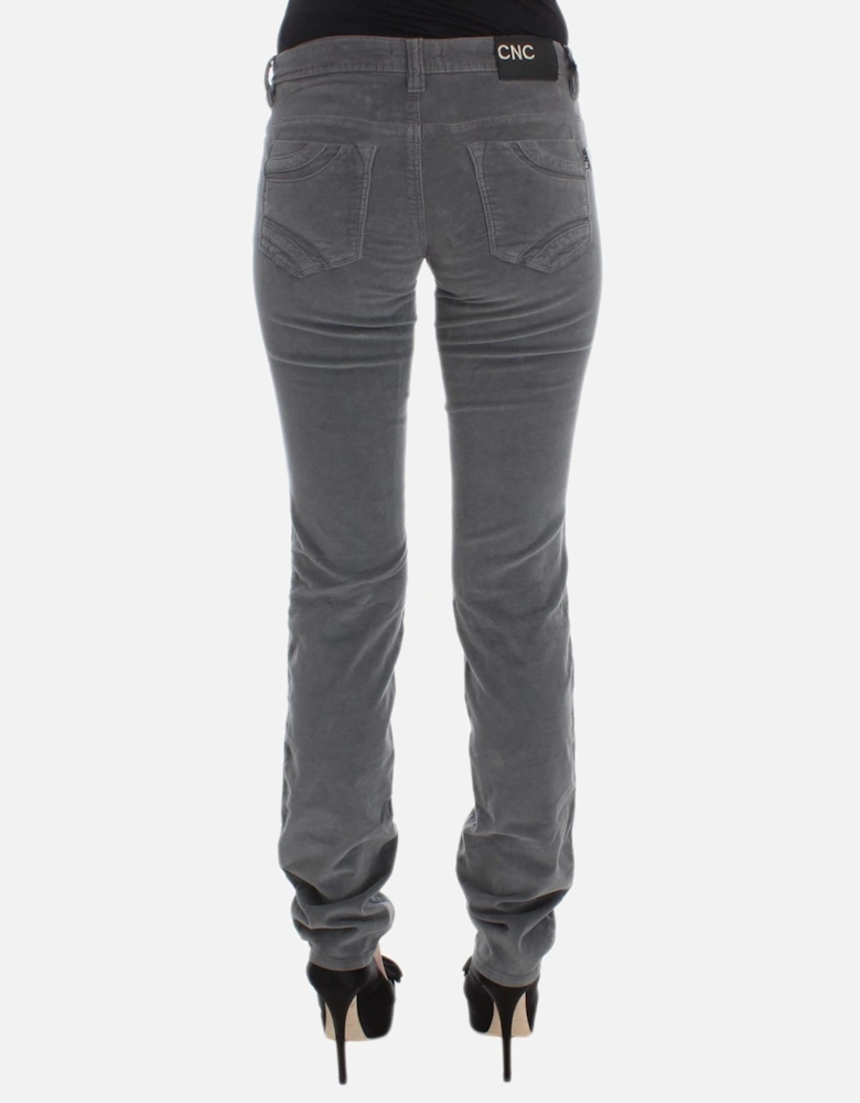 Pants Straight Leg Corduroy Women - Gray Jeans