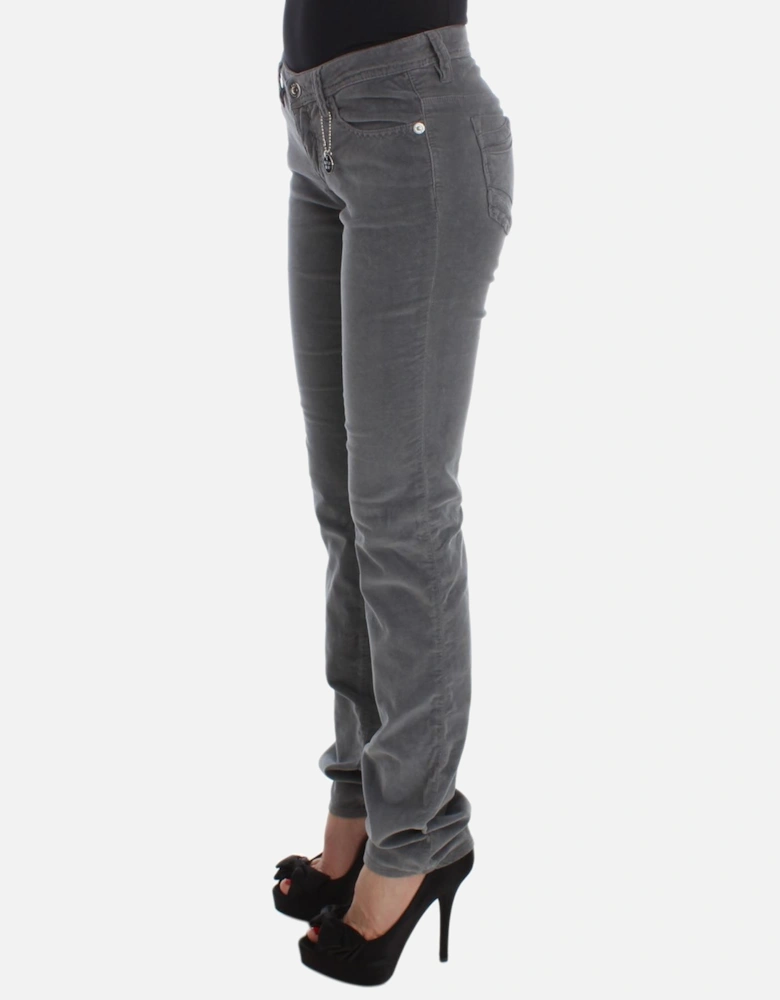 Pants Straight Leg Corduroy Women - Gray Jeans