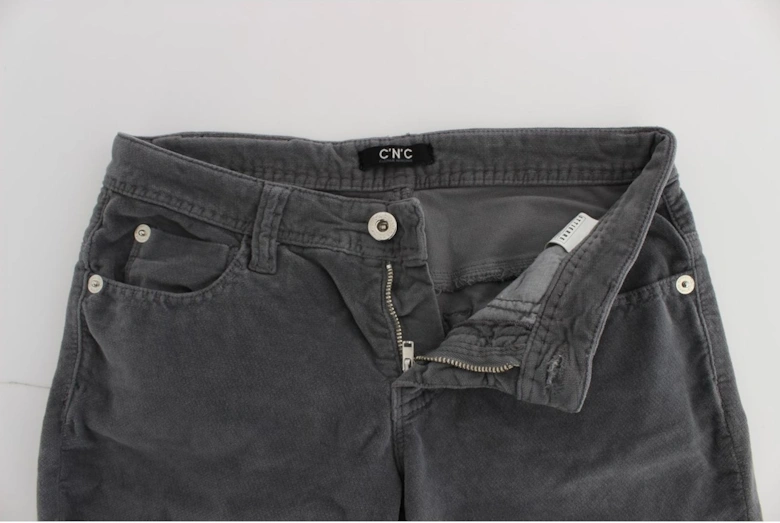 Pants Straight Leg Corduroy Women - Gray Jeans