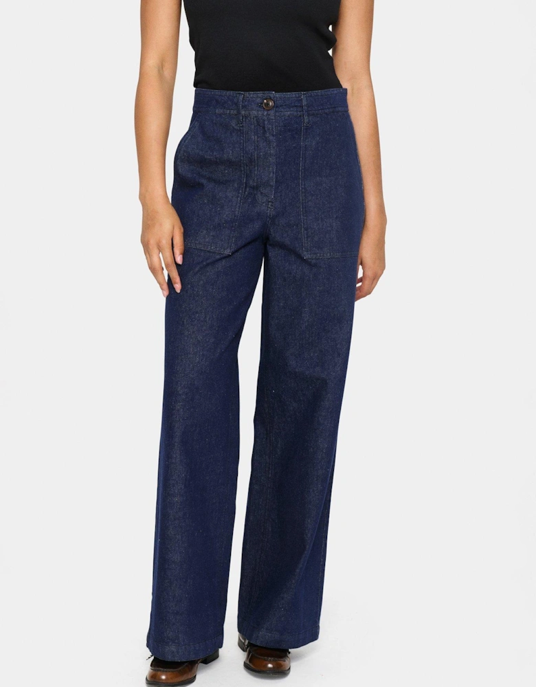 Gabborsz Corduroy Straight Leg Trousers - Blue