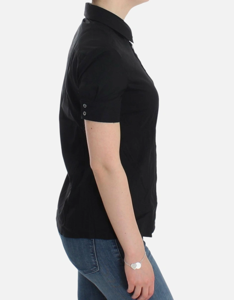Galliano Short Sleeve Collared Shirt Women - Black T-Shirts