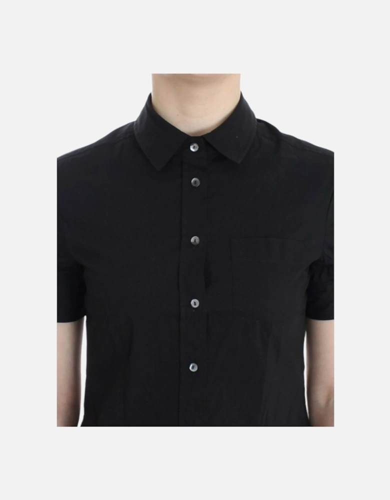 Galliano Short Sleeve Collared Shirt Women - Black T-Shirts
