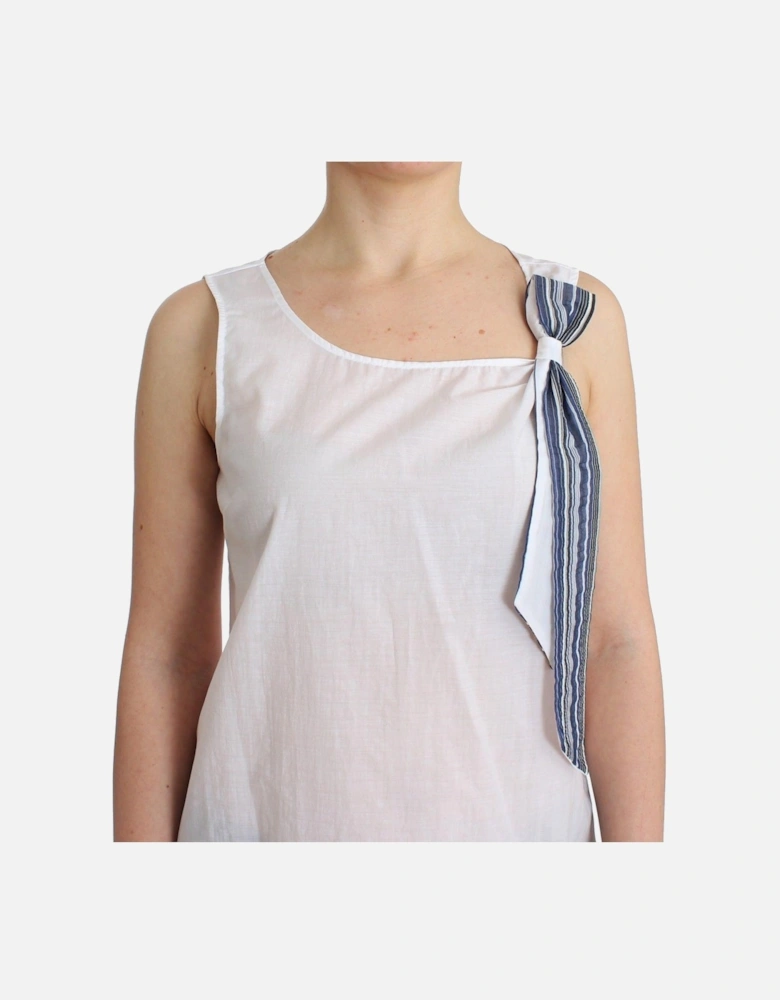 Cotton-Blend Bow Detail Sleeveless Top Women - White T-Shirts