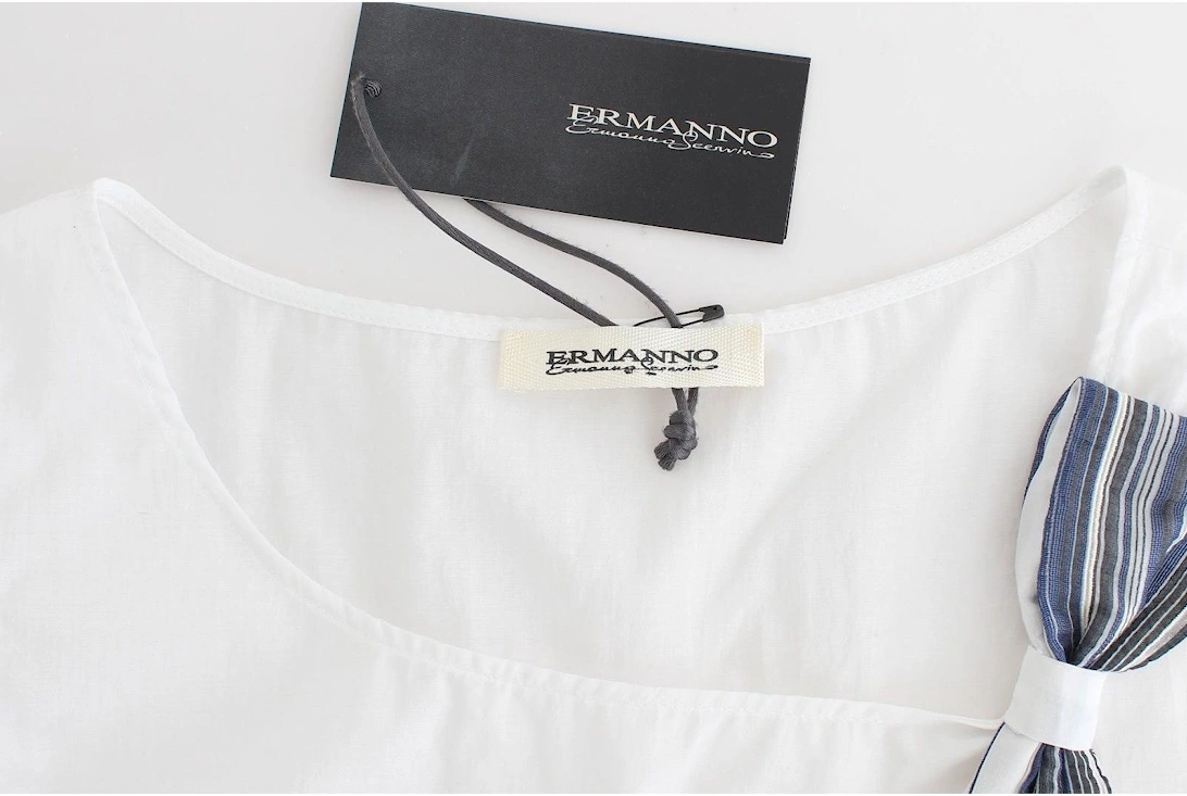 Cotton-Blend Bow Detail Sleeveless Top Women - White T-Shirts