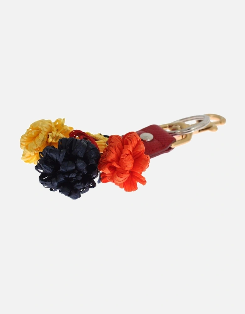 Raffia Tassel Keychain Red Style Women - Multicolor