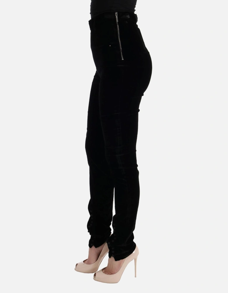 Velvet Trousers Black Style Women Jeans