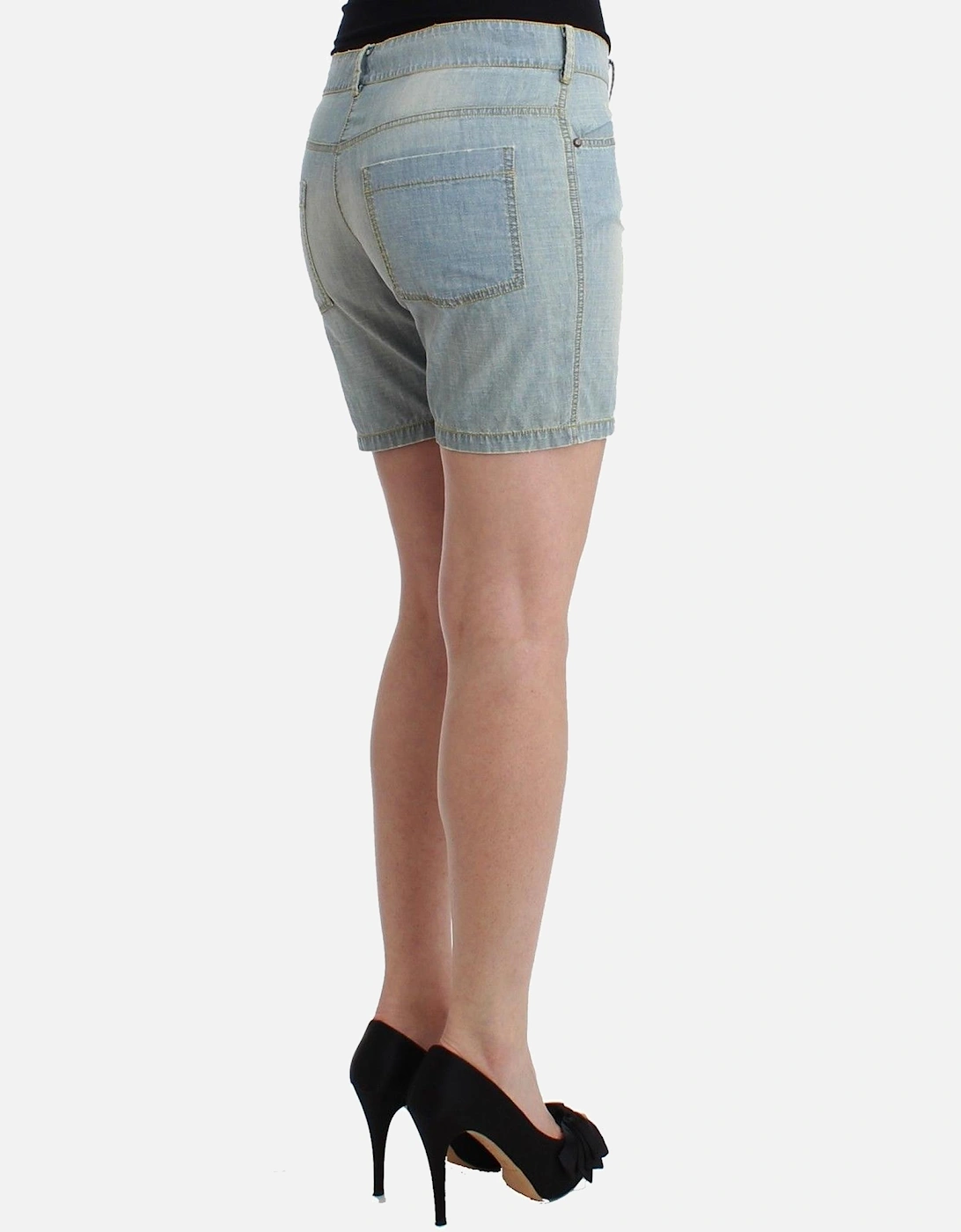 Denim Shorts Distressed Design Women - Blue