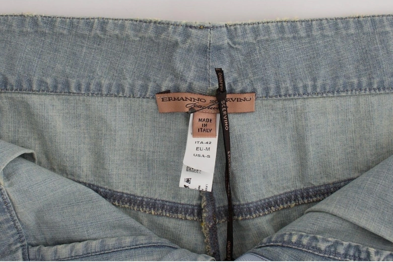 Denim Shorts Distressed Design Women - Blue