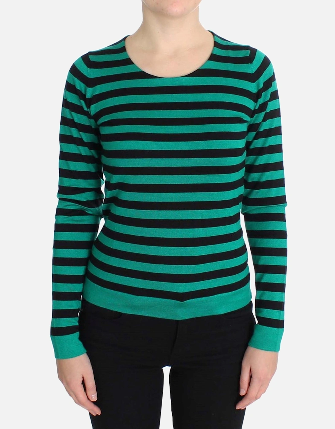 Striped Knit Long Sleeve Pullover Women - Green Sweaters, 7 of 6