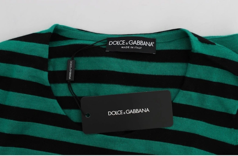 Striped Knit Long Sleeve Pullover Women - Green Sweaters