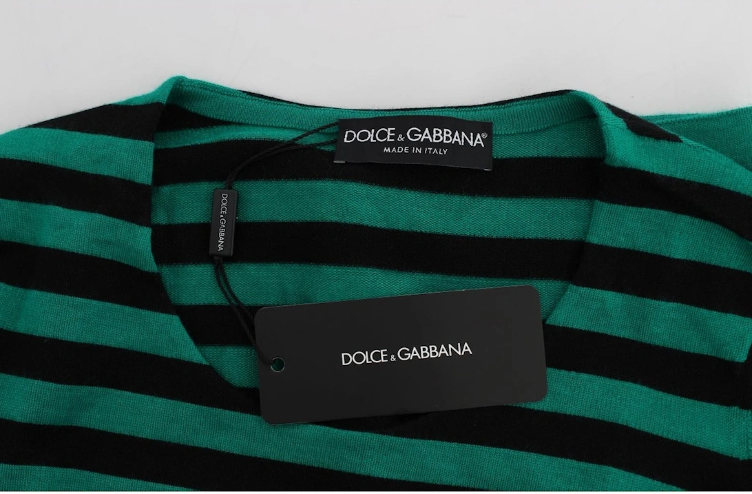 Striped Knit Long Sleeve Pullover Women - Green Sweaters