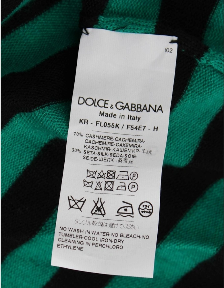 Striped Knit Long Sleeve Pullover Women - Green Sweaters