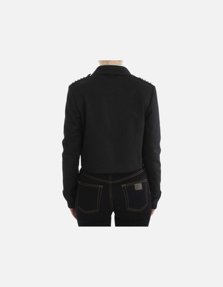 Cropped Blazer Tailored Fit Women - Gray Jackets