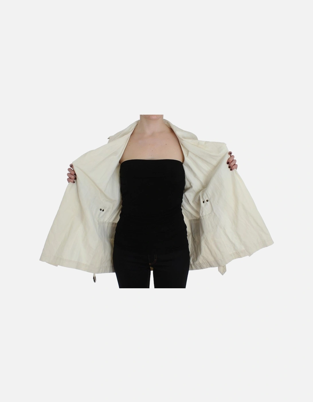 Trench Coat Shawl Collar Belted Women - White Jackets
