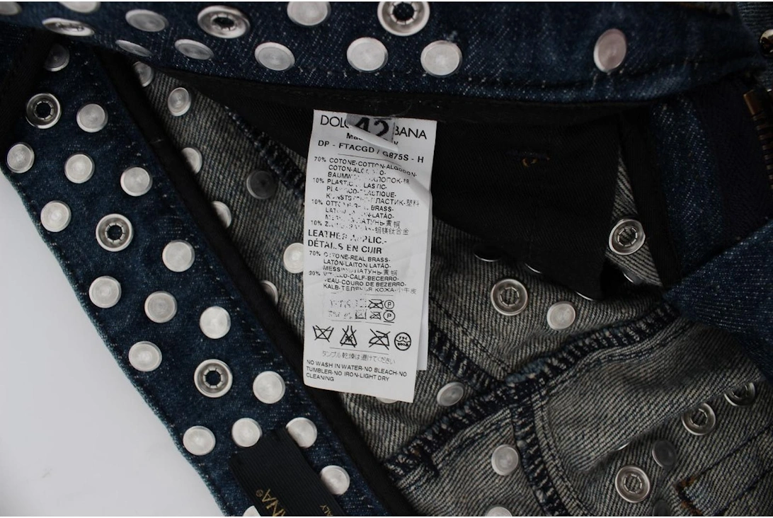 Enchanted Sicily Crystal Studded Slim Fit Jeans Women - Blue Jeans